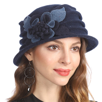 FORBUSITE Vintage Women Floral Wool Dress Cloche Winter Hat 1920s - forbusitehats