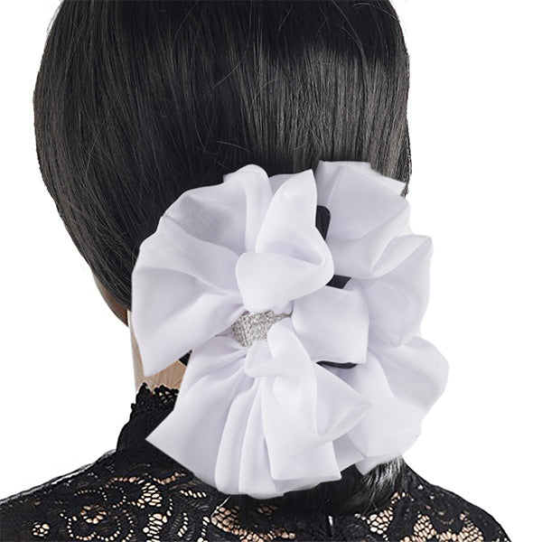 wimdream white chiffon flower hair bows clips forbusite