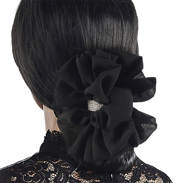 Wimdream Jumbo Chiffon Ruffle Hair Clip black