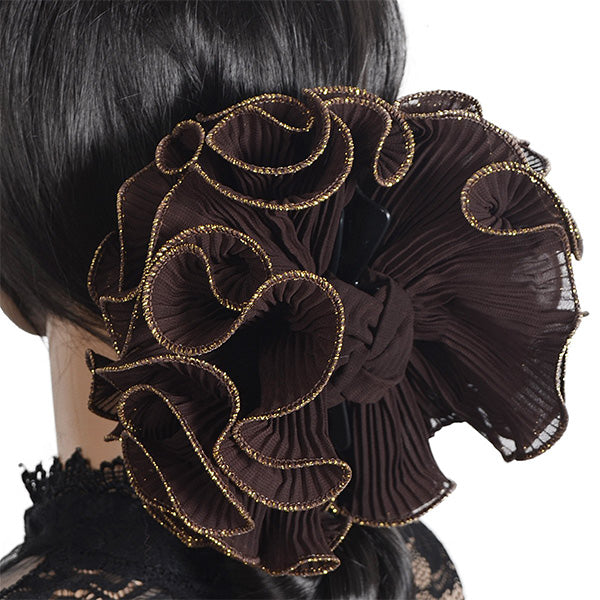 chiffon Barrettes for Thick Hair brown forbusite