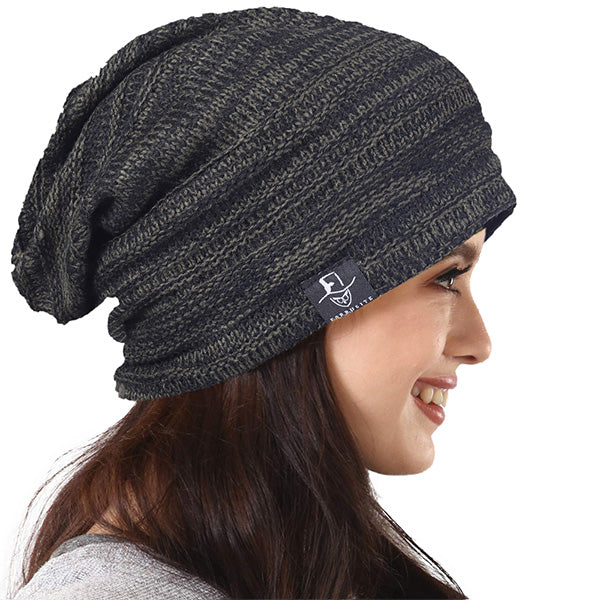 forbusite slouchy long oversized beanie hat green