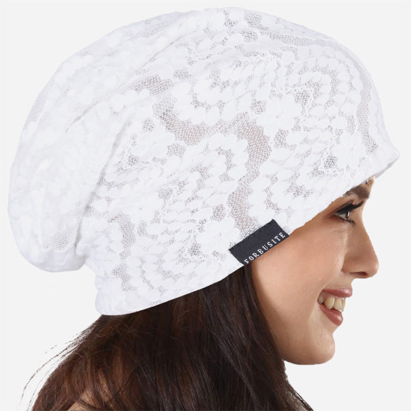 FORBUSITE trendy Summer Beanie Hats for women white
