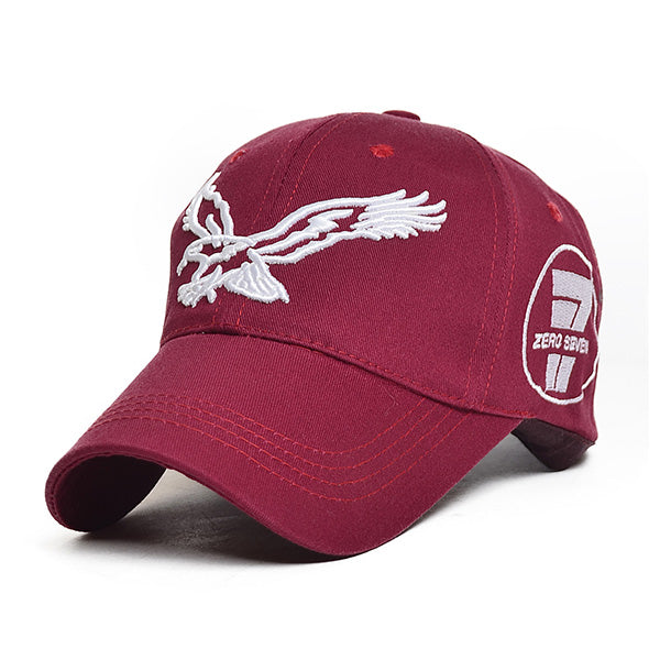 FORBUSITE Eagle Large Embroider Cotton Baseball Caps claret red