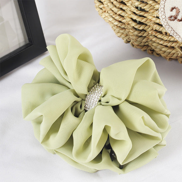 Wimdream women Jumbo Chiffon Ruffle Hair Clip green