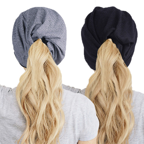 FORBUSITE Women Ponytail Beanie Hats for Summer Thin Multifunction - forbusitehats