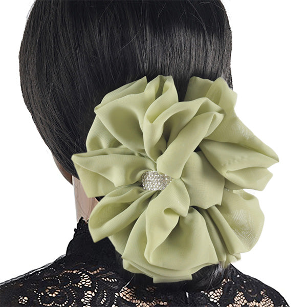 Wimdream Jumbo Chiffon Ruffle Hair Clip for women green