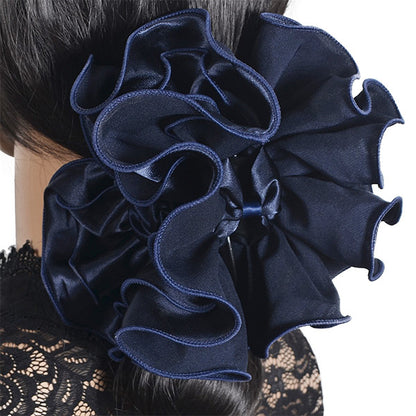 Ladies Satin Fabric Bow On Jaw Hair Clip F807