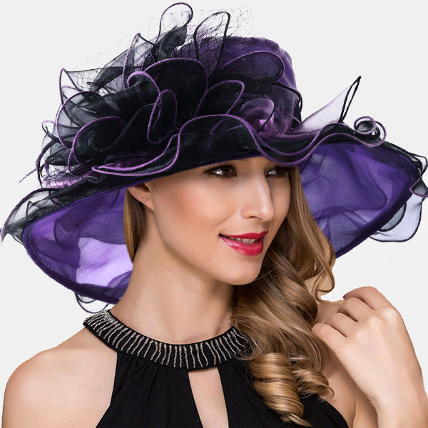 forbusite deep purple organza hats