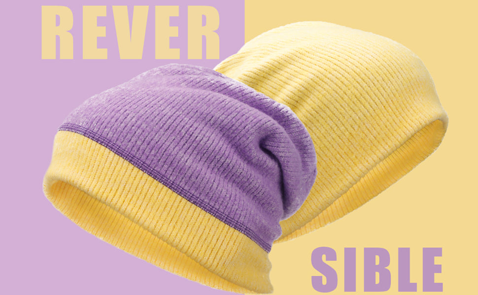 forbusite reversible beanie hats women