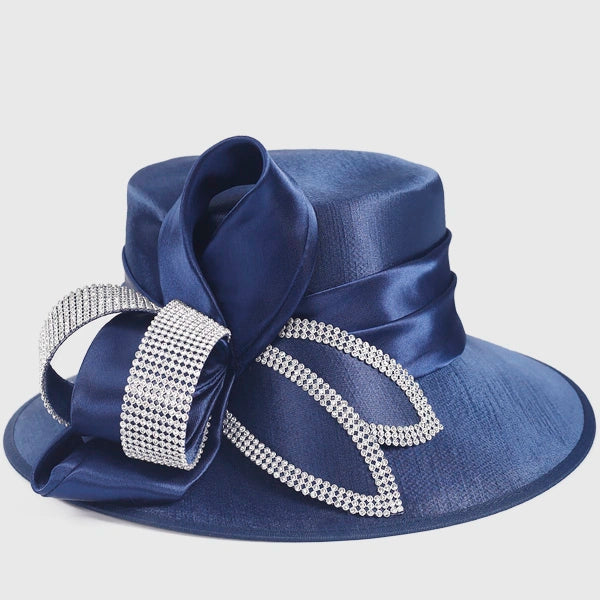 Women Satin Wide Brim Church Hats SD717