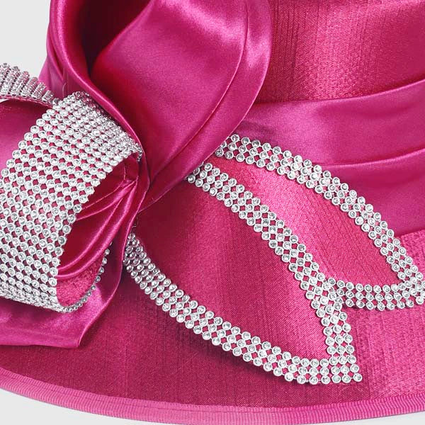 Women Satin Wide Brim Church Hats SD717