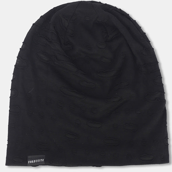 forbusite Distressed Beanie Hats black