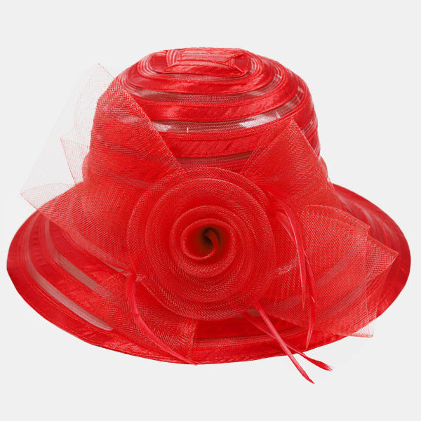 forbusite red church hat for women elegant