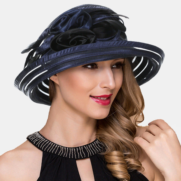 forbusite navy blue church hats for women