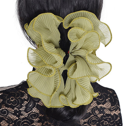 forbusite Women Organza Fabric Pleated Flower Hair Clip