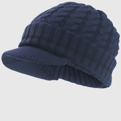 knit beanie with visor
