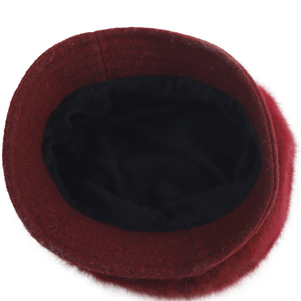 Baskenmütze für Damen aus Angola-Wolle, Newsboy-Eimerhut BR023