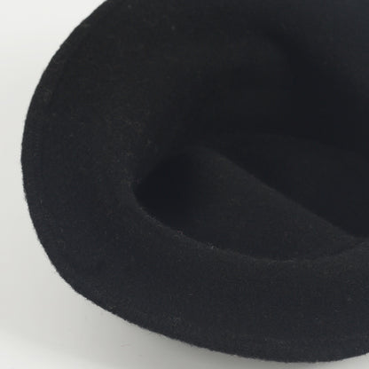 black bucket cloche hat for women