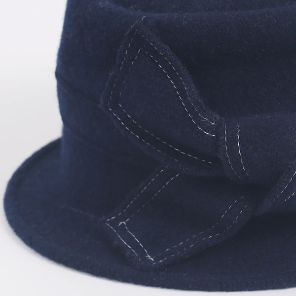navy blue winter cloche bucket hat