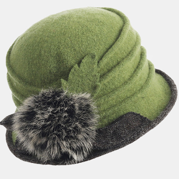 women boiled wool winter hat 