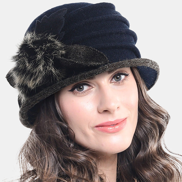 forbusite wool winter hats for women navy blue