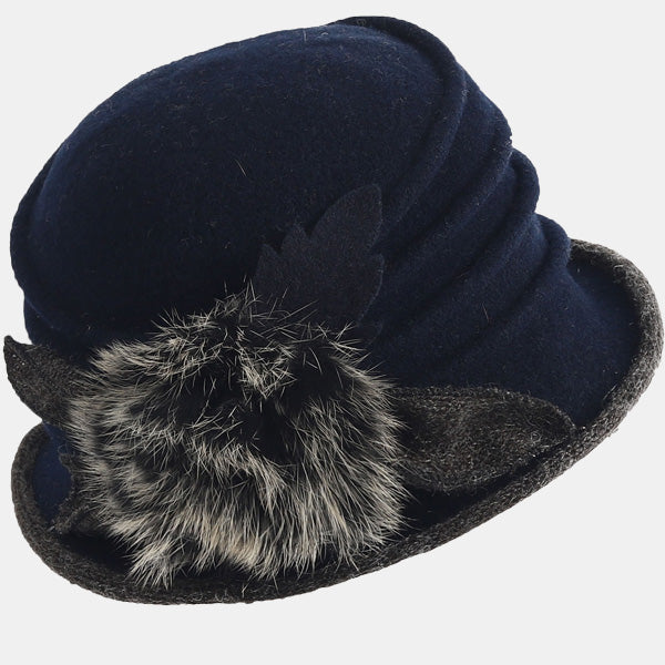 women wool winter hats navy blue forbusite