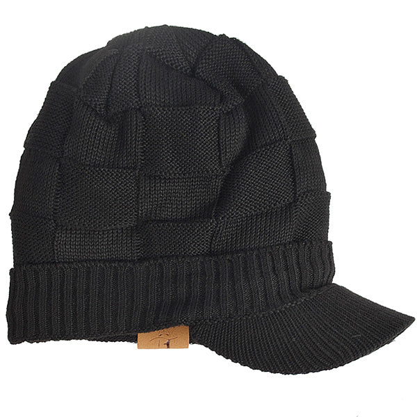 FORBUSITE Men Knit Beanie Visor Hats for Winter