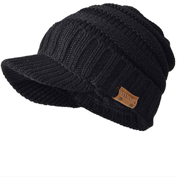 FORBUSITE Men Knit Visor Beanie Caps 