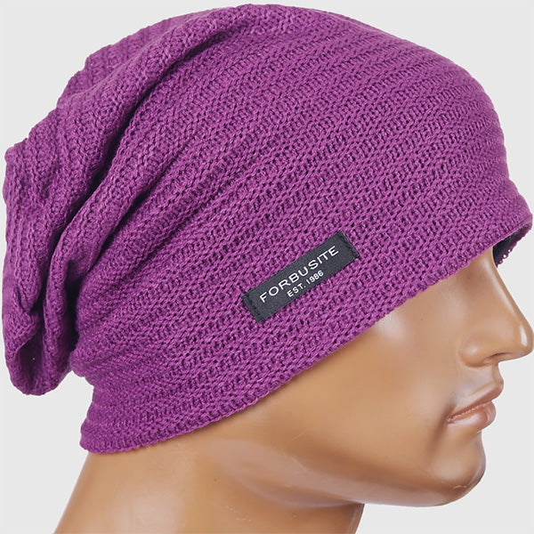 FORBUSITE Mens Purple Beanie 