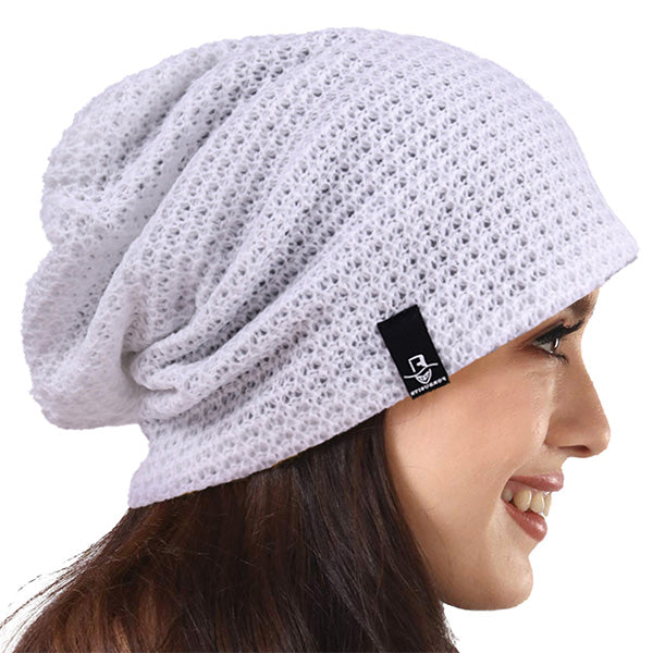 FORBUSITE Women Beanie Hats white