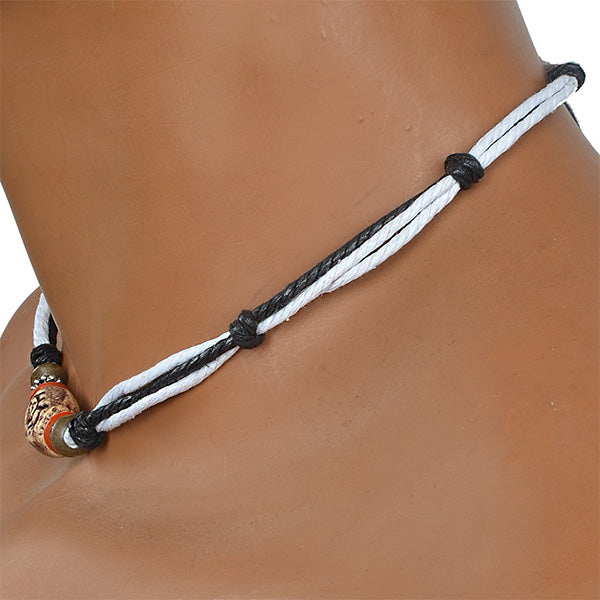 FORBUSITE mens surfer necklaces WHITE ADJUSTABLE