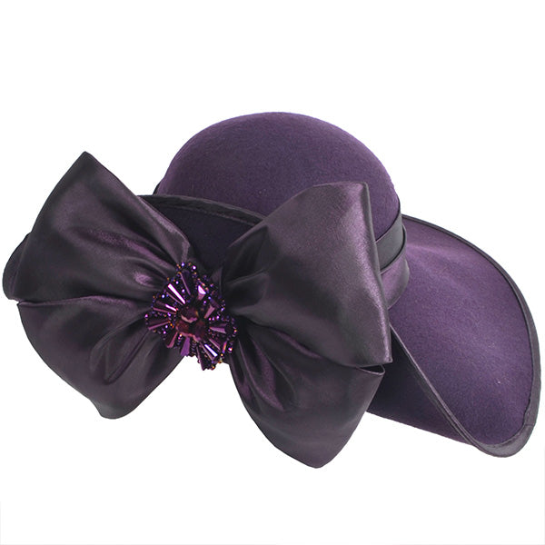 Purple felt hat women 