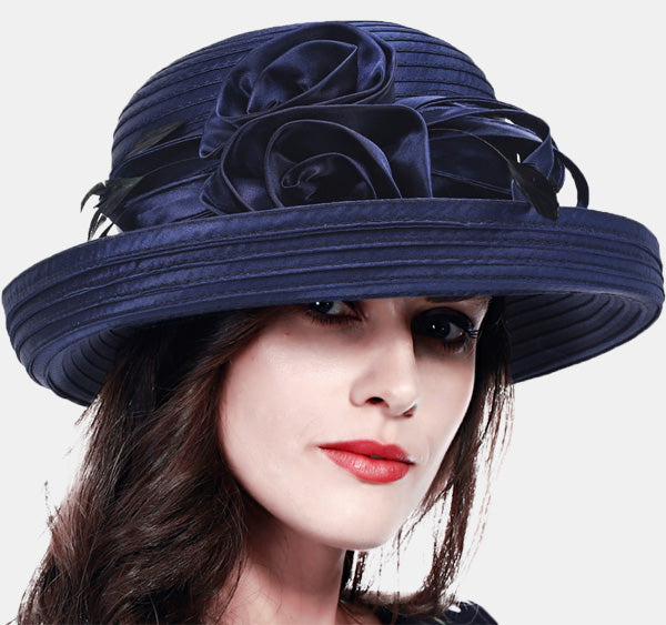 forbusite kentuchy derby hat for women navy blue DIY