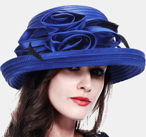 forbusite satin hat for women church blue