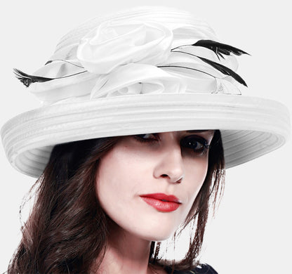 FORBUSITE white wedding hat for women