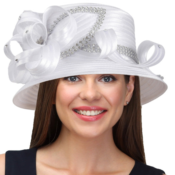 Women Satin Church Hats with Rhonestones SD709