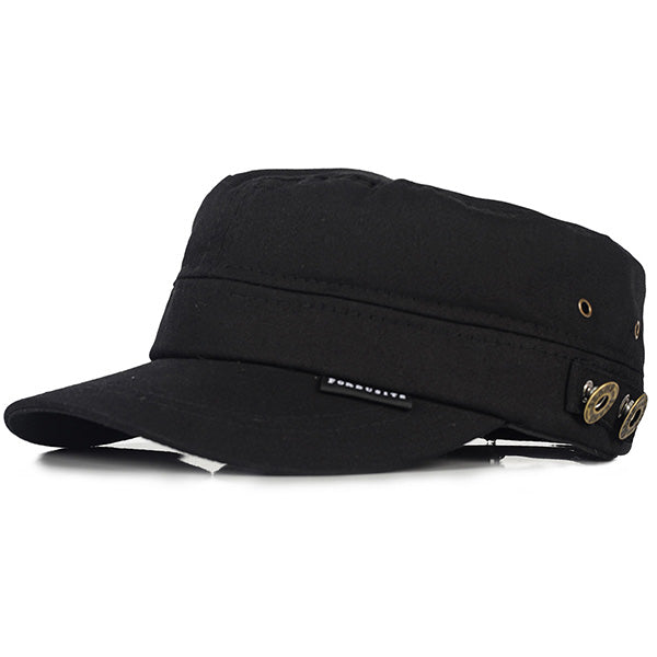 FORBUSITE Trendy Cotton Distressed Cadet Cap men black