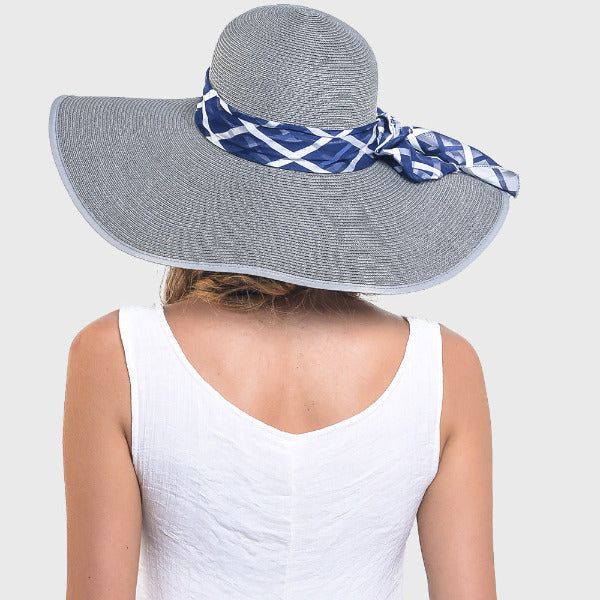 forbusite Straw Sun Hat with Scarf