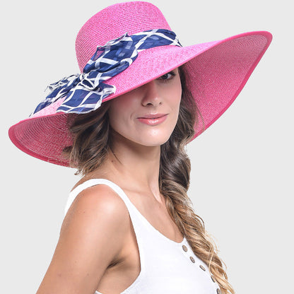 FORBUSITE Women Wide Brim Hat with Scarf 