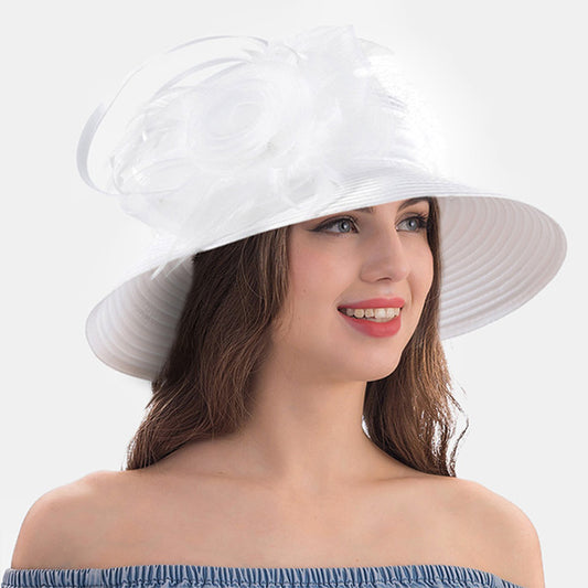 forbusite Women Church Hat white