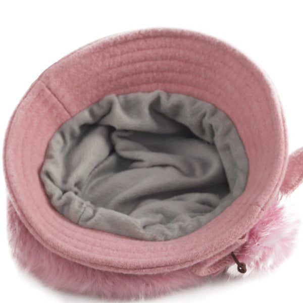 Baskenmütze für Damen aus Angola-Wolle, Newsboy-Eimerhut BR023