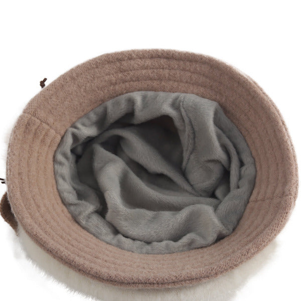 Baskenmütze für Damen aus Angola-Wolle, Newsboy-Eimerhut BR023