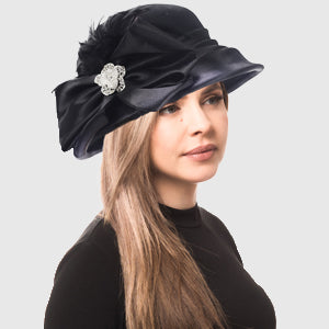 forbusite Sophisticated women black Felt Hats with Vintage Charm