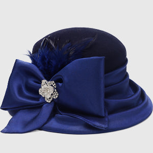 forbusite women felt hat with Rhinestone navy blue 