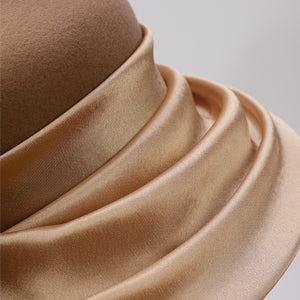 forbusite Luxurious women camel felt hat with satin