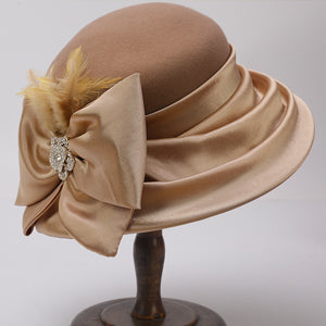 forbusite Classic camel women felt hat with vintage charm