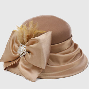 forbusite Stylish camel wool felt hat for womens