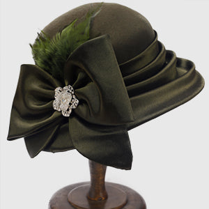forbusite wool felt cloche hat for women olive green