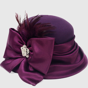 forbusite women wool felt hat purple with classic style
