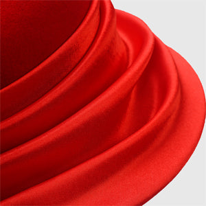 forbusite red felt hat with satin ribbon accent